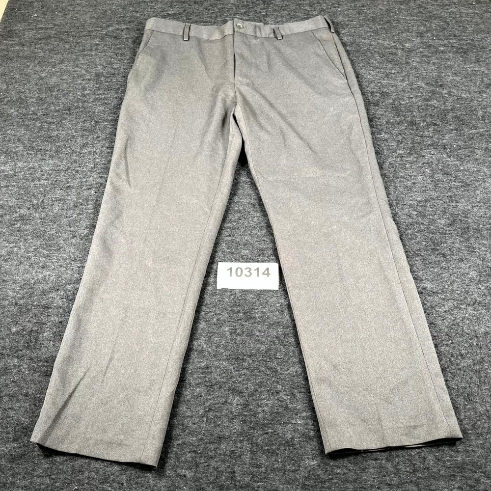 Van Heusen Traveler Slim Fit Dress Pants‎ Mens 34x29 Gray Flat Front Formal